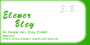 elemer bley business card